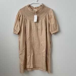 Laude The Label 100% Cotton Mirabel Mini Dress in Acacia Wood Size: XXS/XS